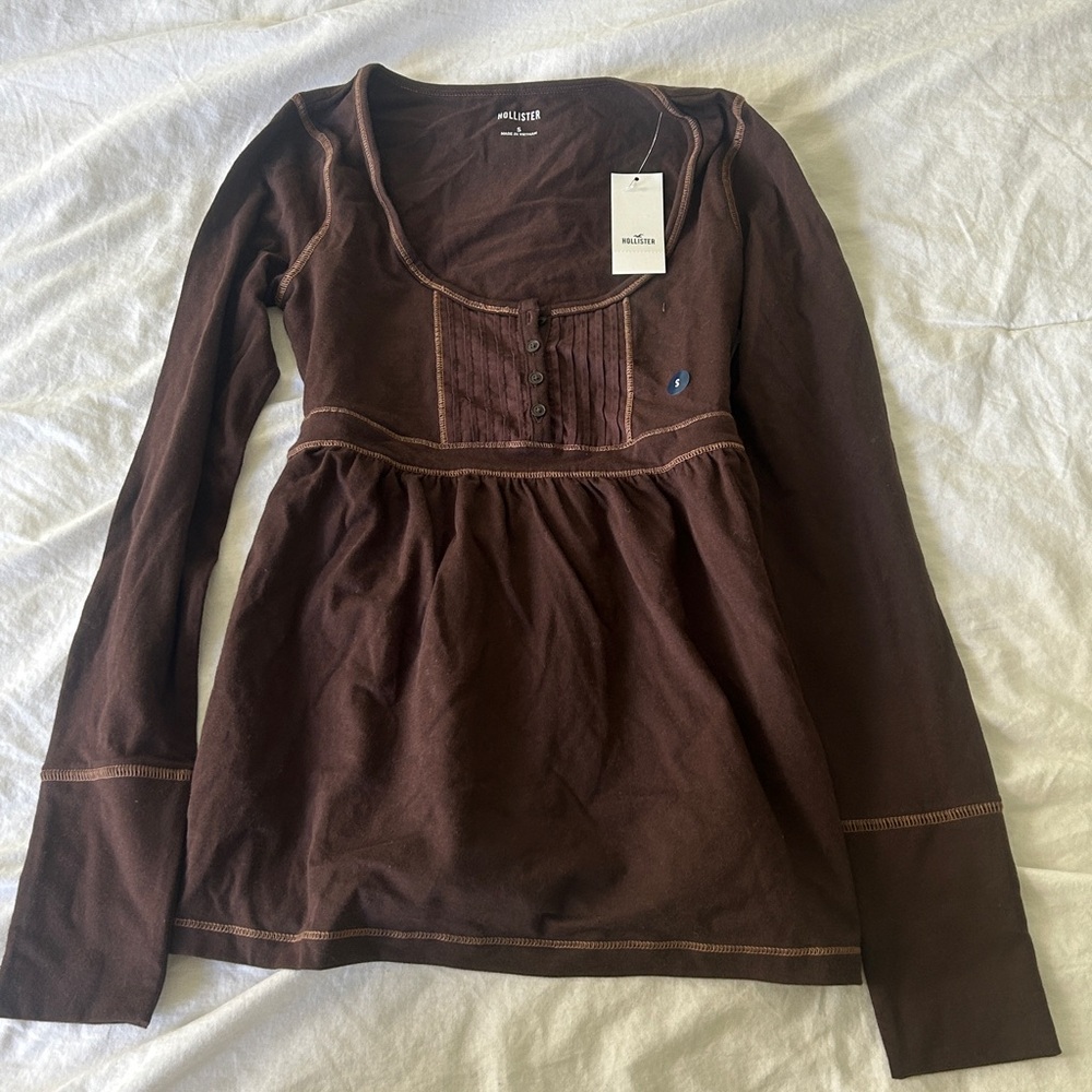 Hollister Brown Babydoll Top